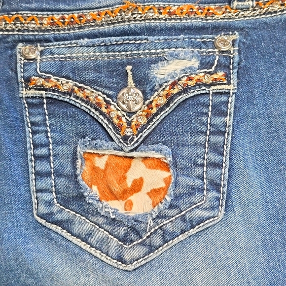 Miss me womens jeans Cowhide size 32US pockets fur - Picture 1 of 8